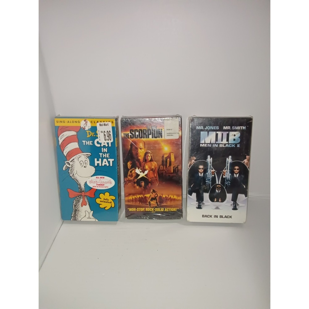 Lot of 3 Sealed VHS – The Scorpion King Mib2 , The Cat In Th Hat